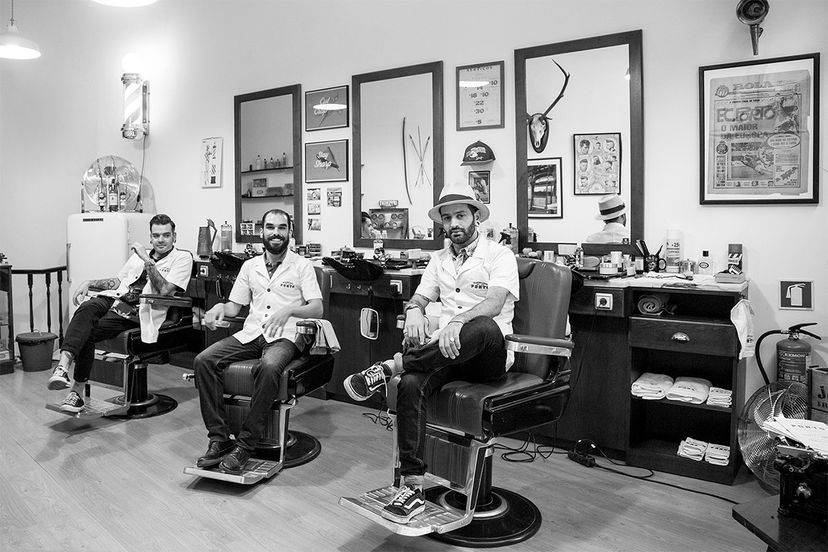 Barbearia Porto理發店品牌形象  店面展示