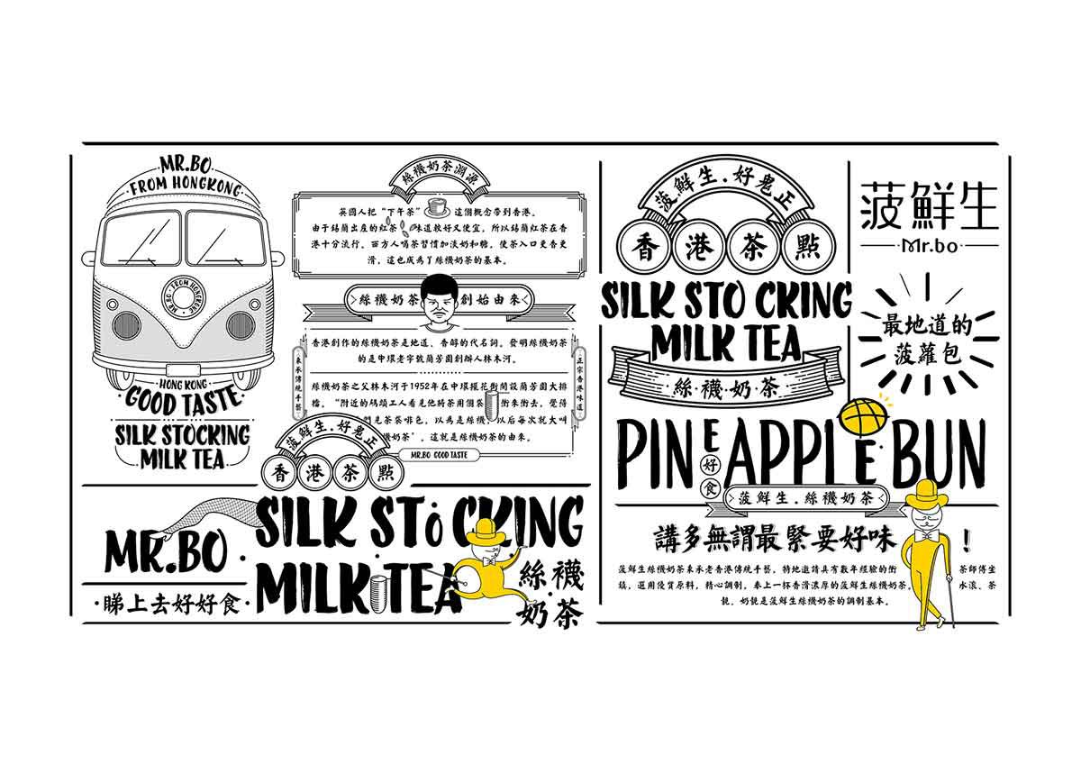 深圳品牌設計  深圳品牌策劃  菠鮮生港式奶茶店品牌形象設計  海報設計