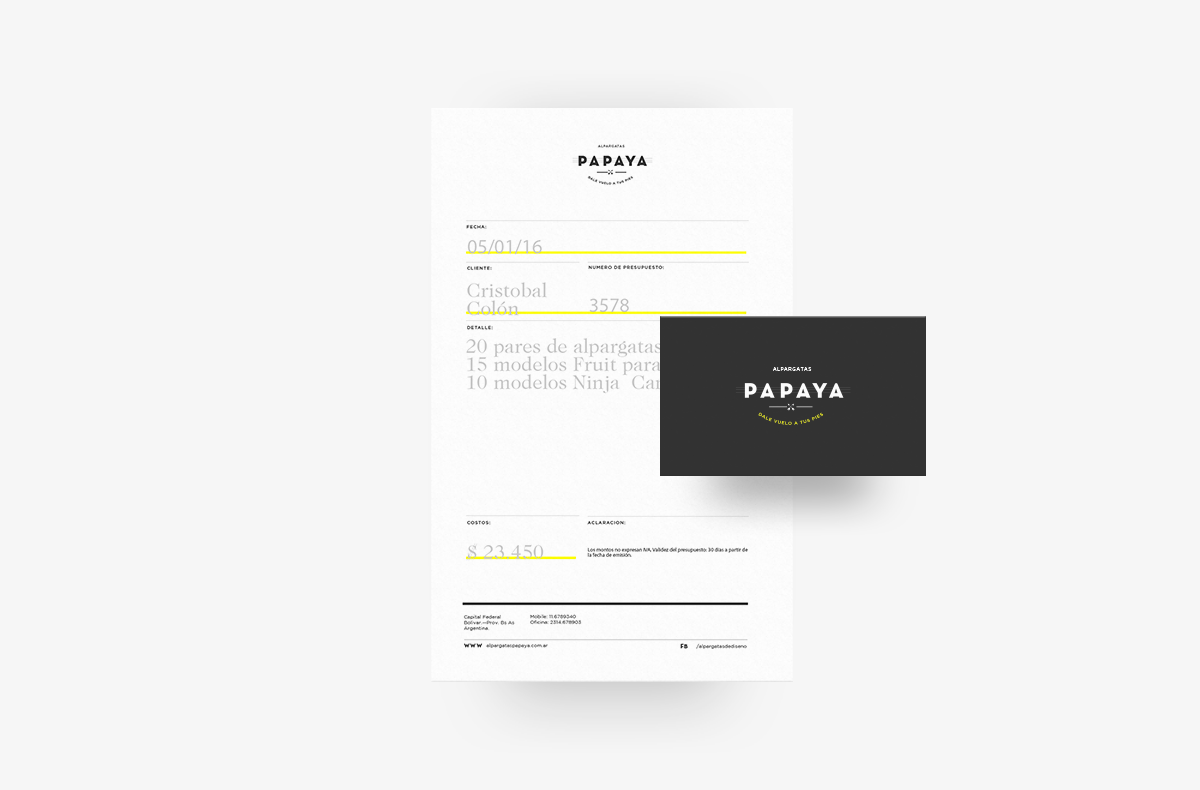 深圳品牌設計  深圳品牌策劃  PAPAYA鞋業(yè)品牌形象設計  名片設計