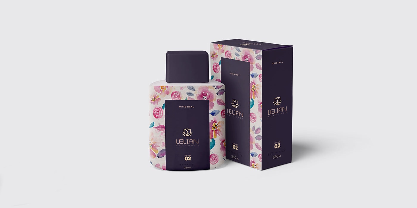 簡約精致 LELIAN 香水奢侈品品牌設計案例，香水品牌設計，化妝品品牌設計，深圳品牌設計，左右格局